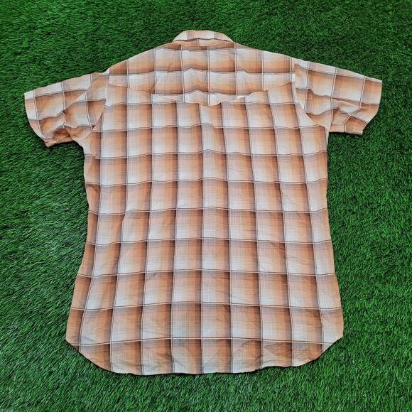 VTG 90s Ely Plains Plaid Pearl Snap Cowboy Shirt Mens L 16.5 Western Sawtooth - Picture 4 of 6
